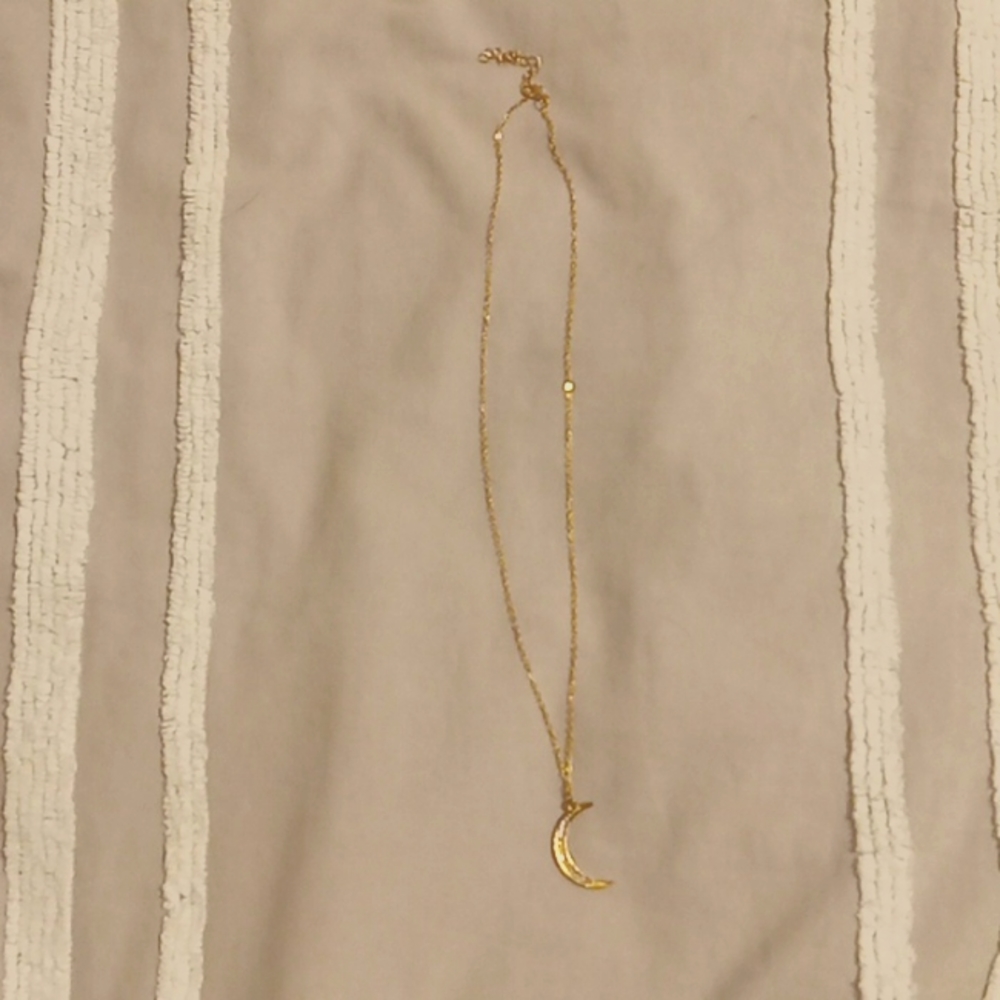 moon charm gold necklace